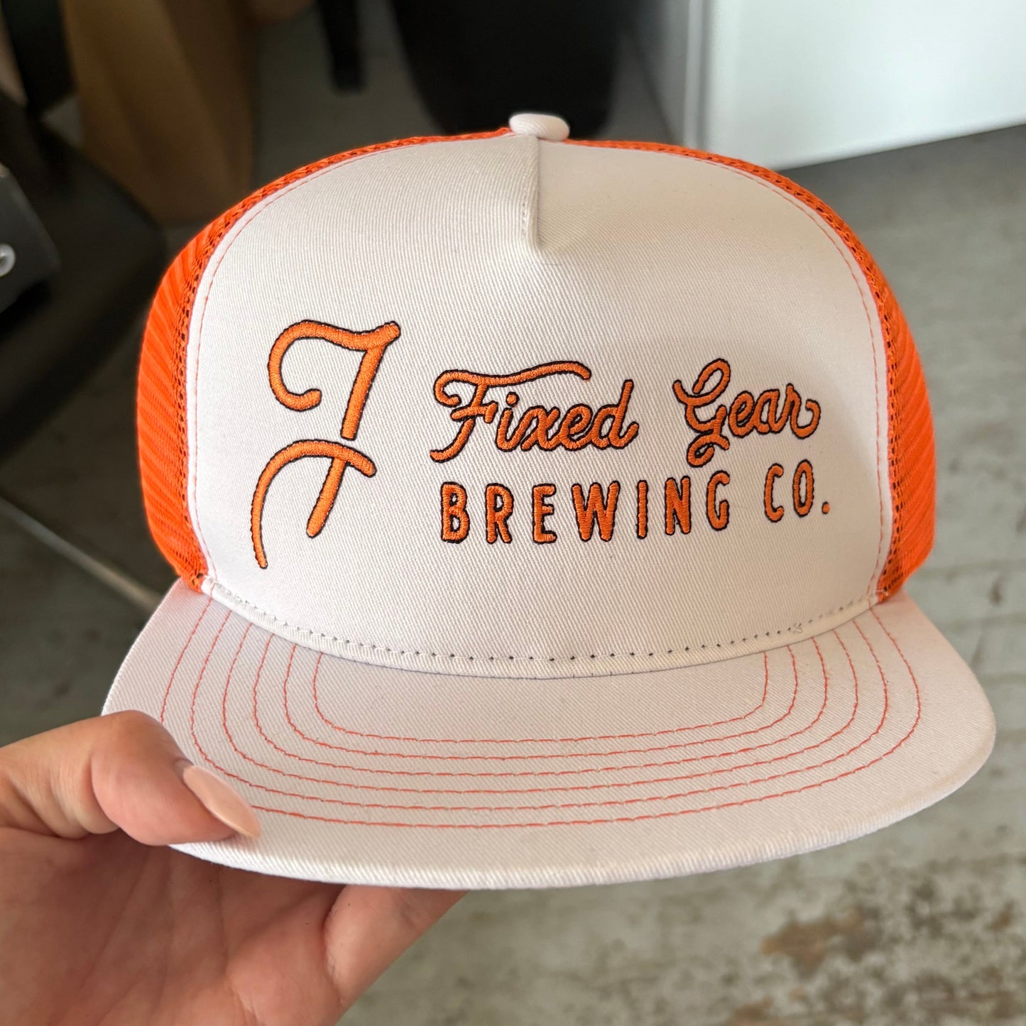 Orange and White Hat