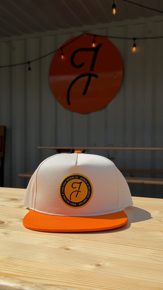 Beige & Orange Trucker Hat