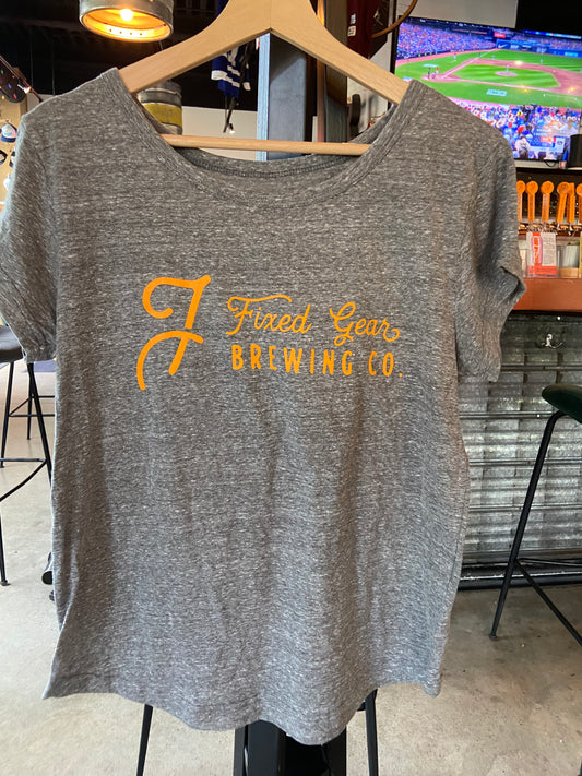 Grey Swoop Neck T-Shirt