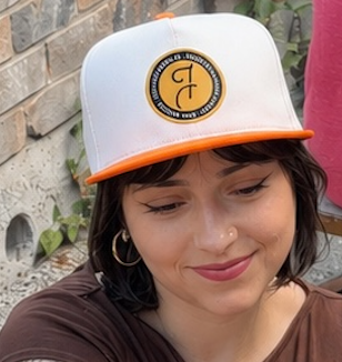 Beige & Orange Trucker Hat