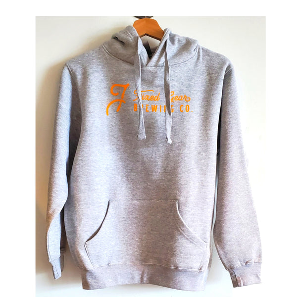 Hoodie Unisex - Grey w/ Orange Font